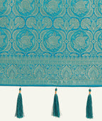 Monjolika Fashion Effervescent Aqua blue Soft Banarasi Satin Silk Saree With Elision Blouse Piece | Grocsy