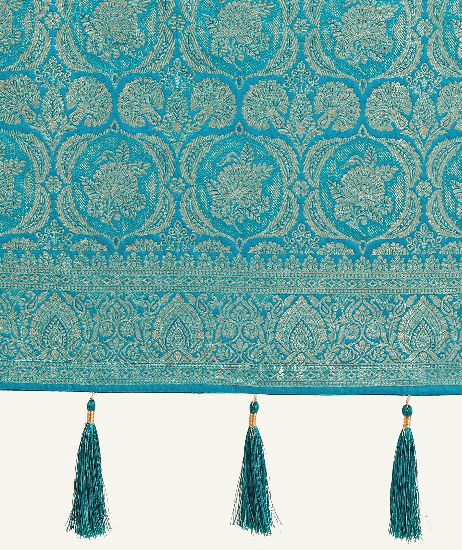 Monjolika Fashion Effervescent Aqua blue Soft Banarasi Satin Silk Saree With Elision Blouse Piece | Grocsy
