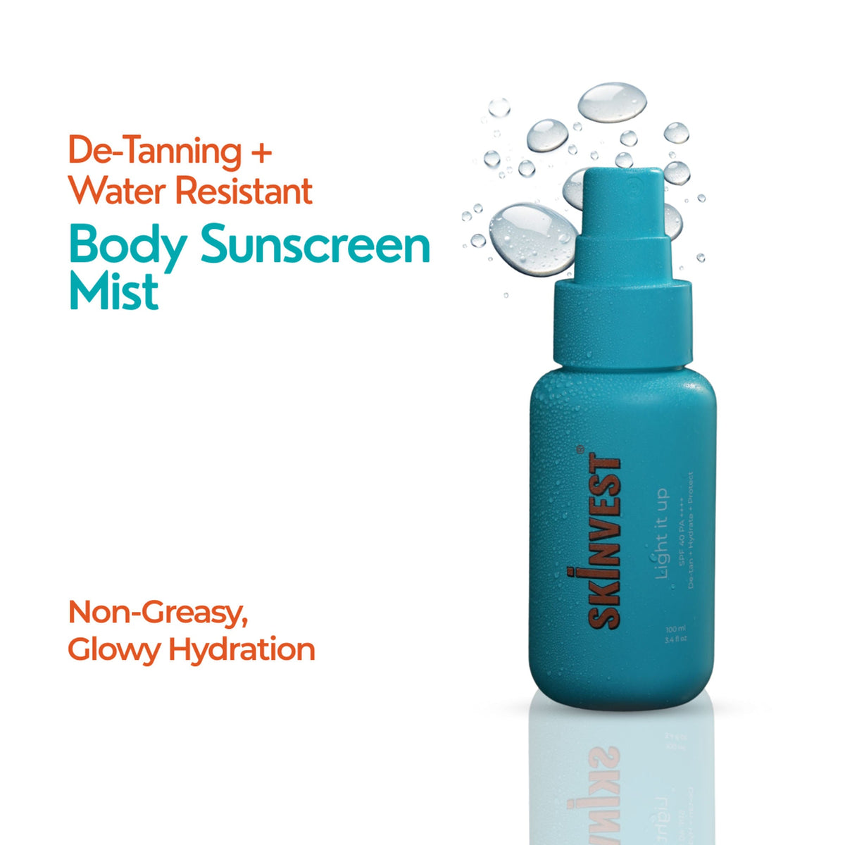 Skinvest Light it up Body Sunscreen + De-Tan Spray SPF 40 PA ++++ | Grocsy