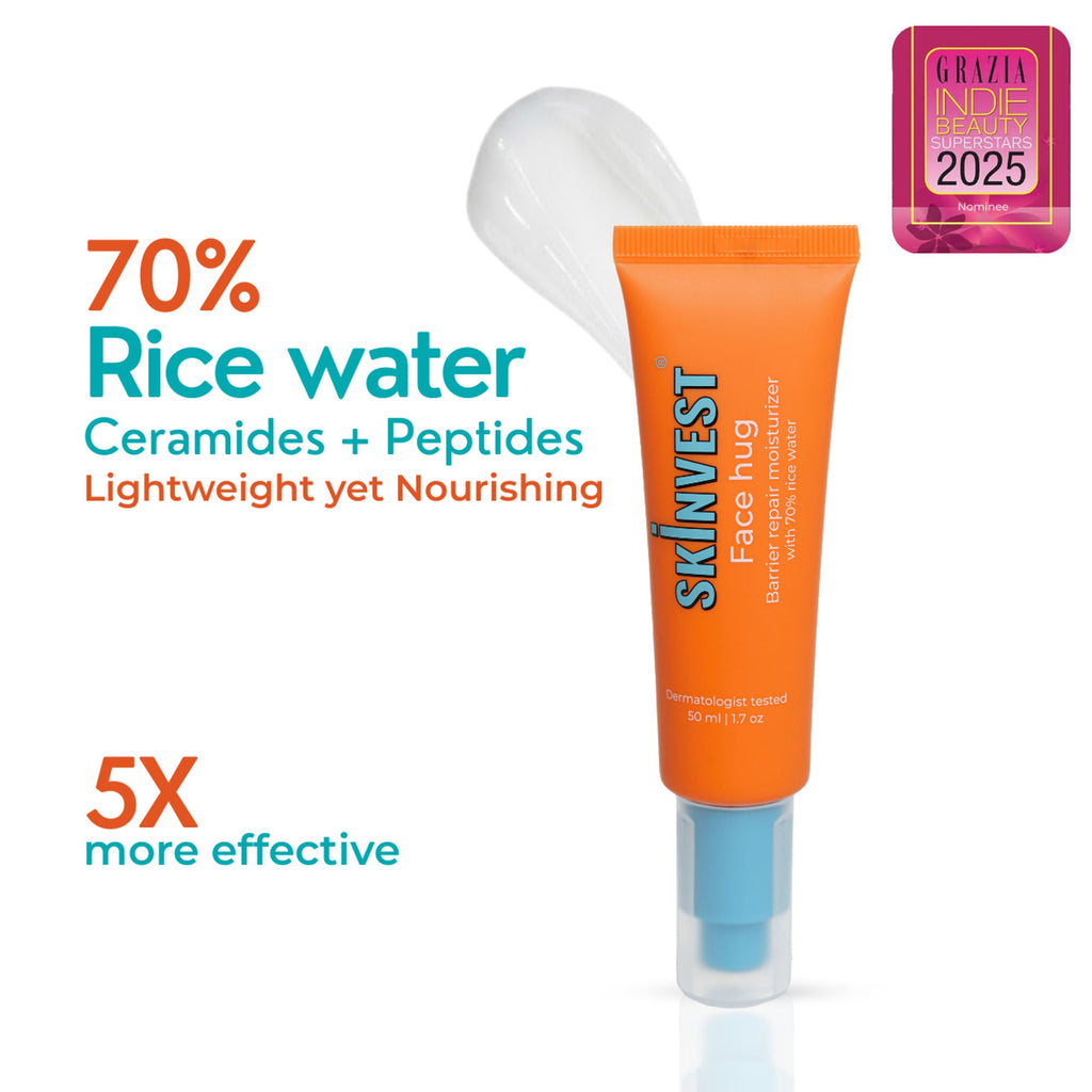 Skinvest Face Hug Barrier Repair Moisturizer 70% Rice water | Grocsy