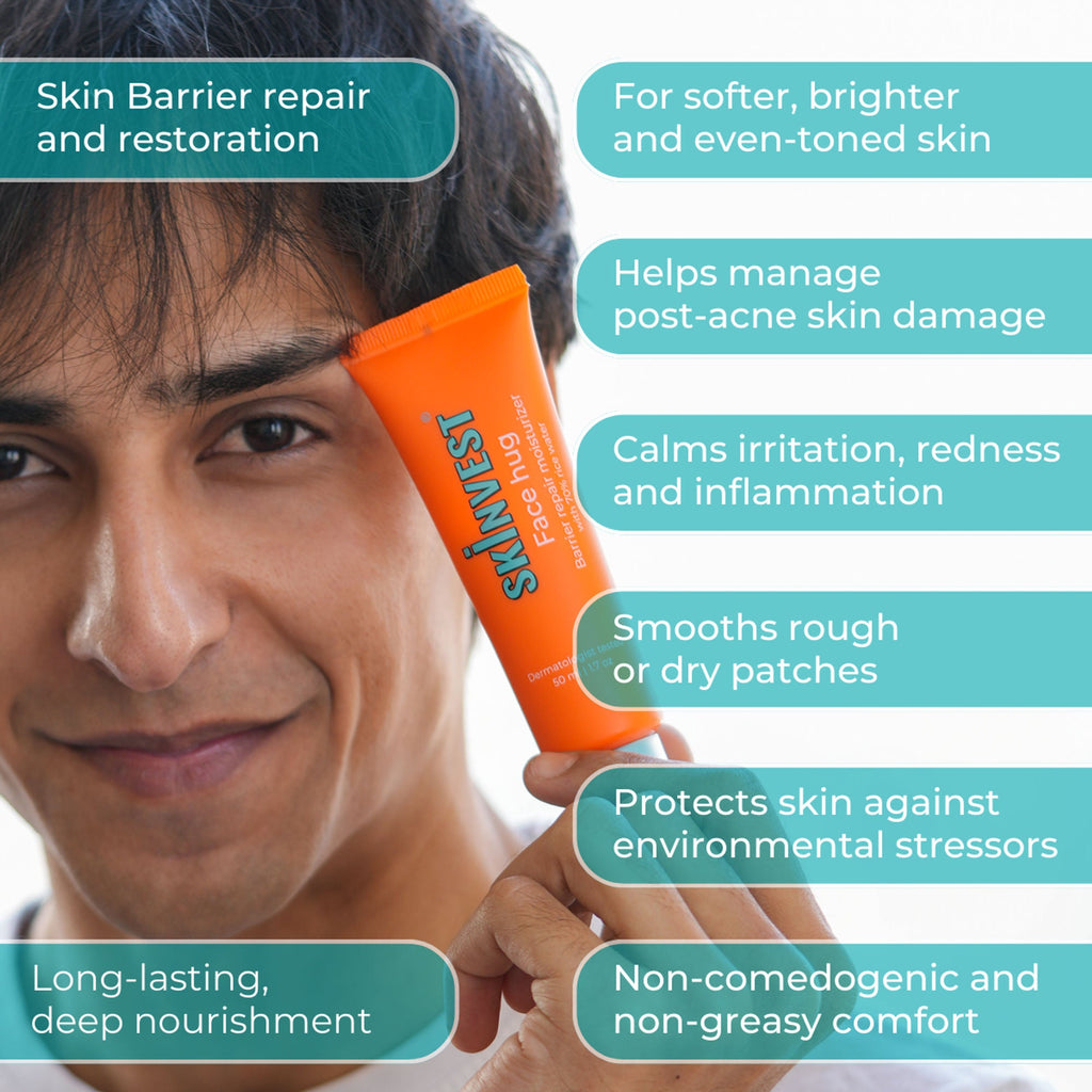 Skinvest Face Hug Barrier Repair Moisturizer 70% Rice water | Grocsy