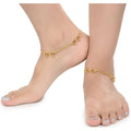 AanyaCentric Gold-Polished Traditional Anklets Payal - Classic and Stylish for Women and Girls | Grocsy