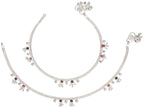 AanyaCentric Silver Plated Traditional Anklets Payal - Classic and Stylish for Women and Girls | Grocsy