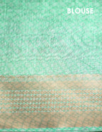 Shades of Mint Green Colour Printed Semi Chanderi Saree By Gayathri Reddy Designer Studio | Grocsy
