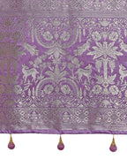 Monjolika Fashion Lavender Zari Weaving Work Banarasi Satin Silk Traditional Saree | Grocsy