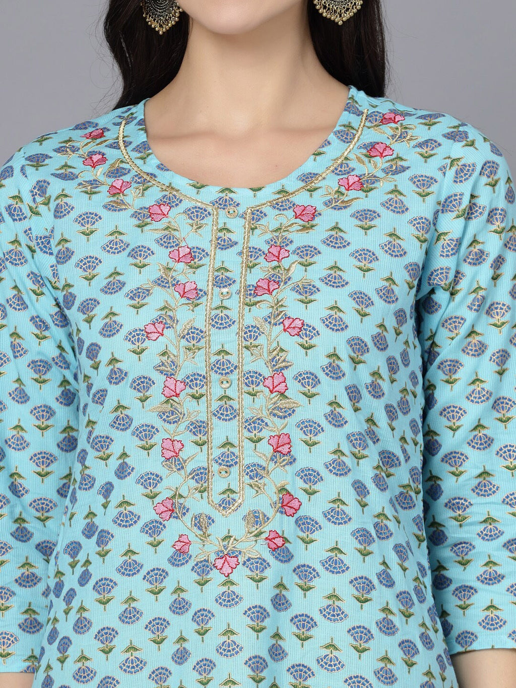 HERE&NOW Women Ethnic Motifs Printed Flared Sleeves Kurta | Grocsy
