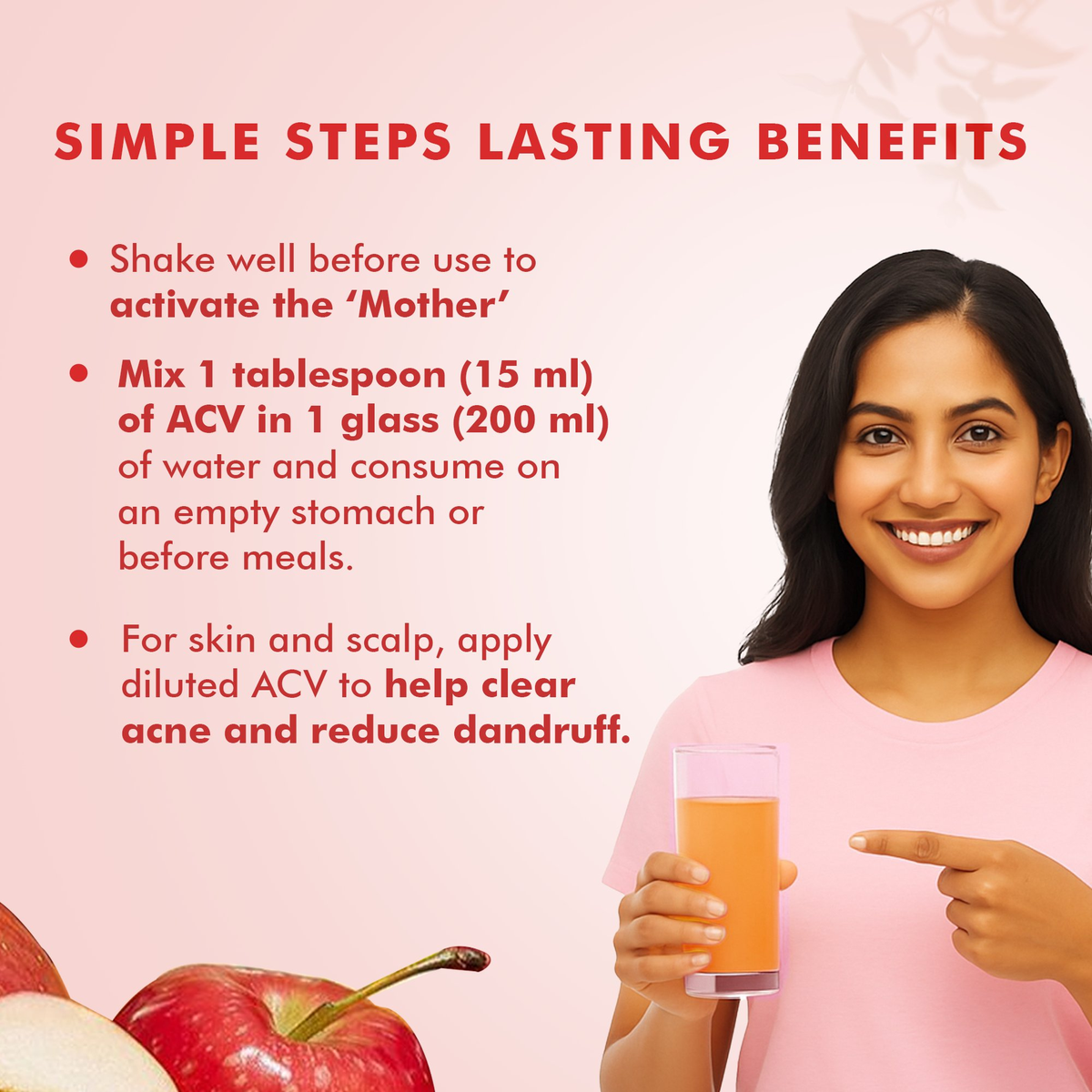 Dr. Morepen Apple Cider Vinegar With 2x Mother for Weight Management, Immunity, Skin & Hair | Grocsy