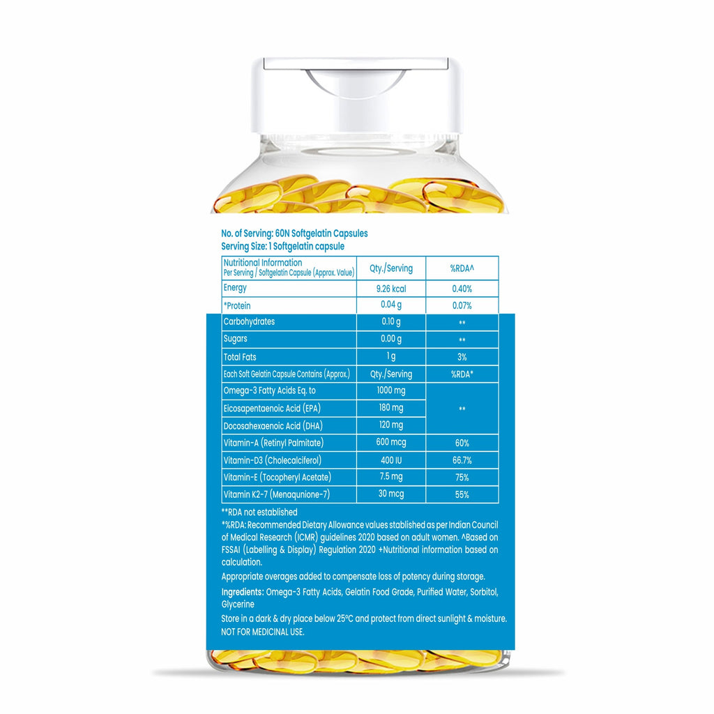 Dr. Morepen Omega 3 Deep Sea Fish Oil Softgels | Grocsy