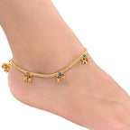AanyaCentric Gold-Polished Traditional Anklets Payal - Classic and Stylish for Women and Girls | Grocsy