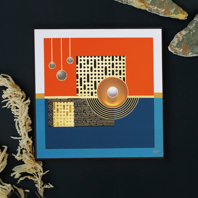 Tehzeeb Creations Golden Embossed Wall Painting | Grocsy