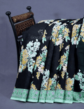 Black Colour Block Print Pure Mulmul Cotton Saree By Gayathri Reddy Designer Studio | Grocsy