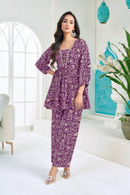 Anaita Purple Stylish Readymade Co-Ords Set | Grocsy