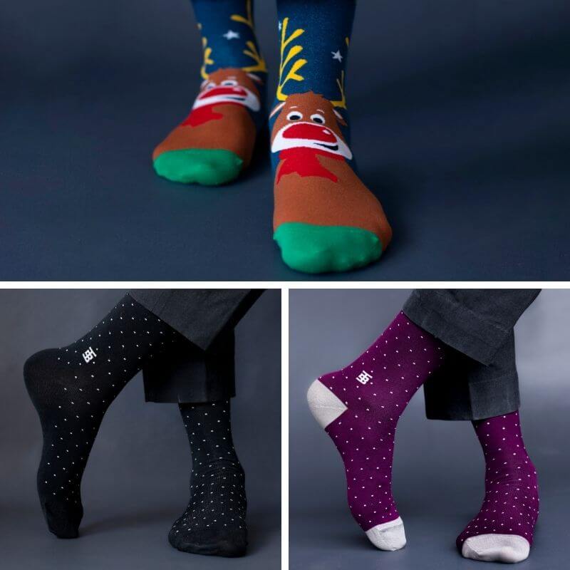 Socksoho Luxury Men Socks Happy Gift Box | Grocsy
