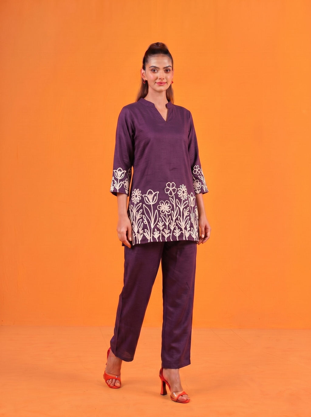 Anaita Wine Stylish Readymade Co-Ords Set | Grocsy