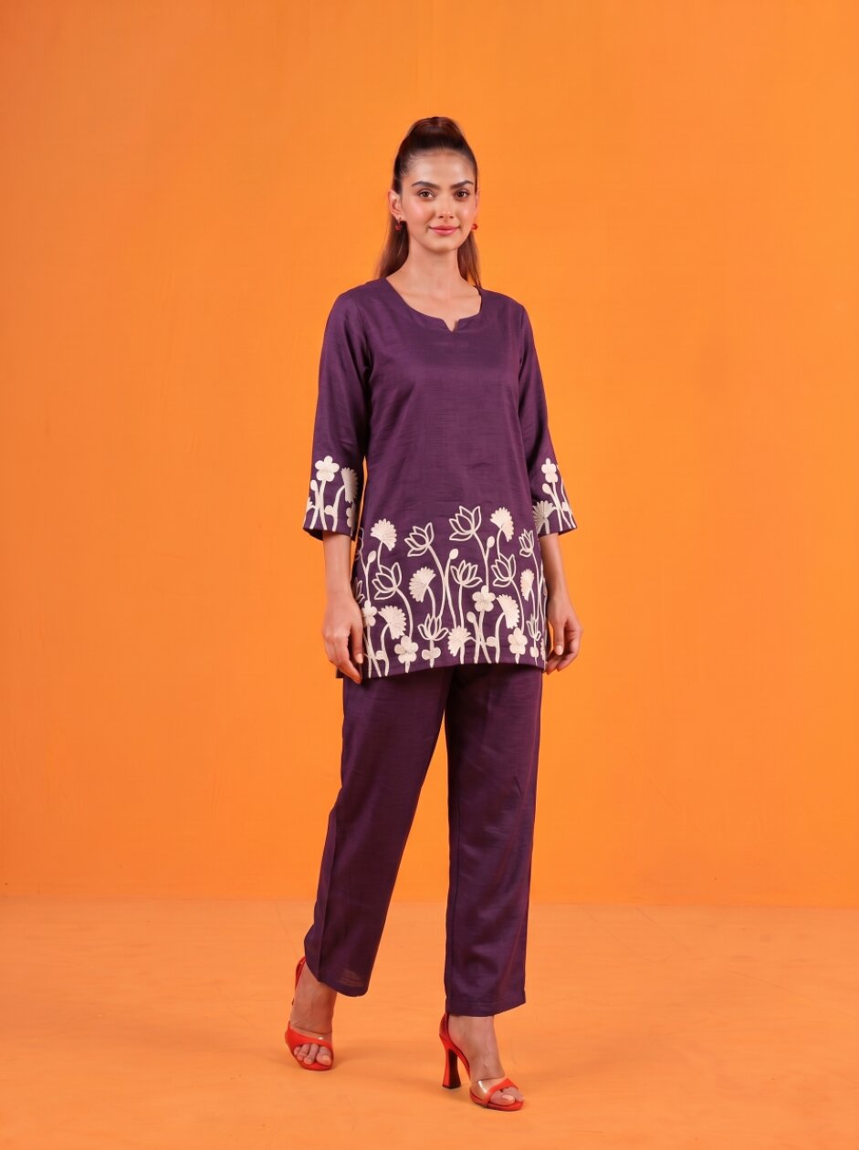Anaita Wine Stylish Readymade Co-Ords Set | Grocsy