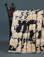 Black And Beige Combo Colour Pichwai Print Crocia Mulmul Cotton Saree By Gayathri Reddy Designer Studio | Grocsy