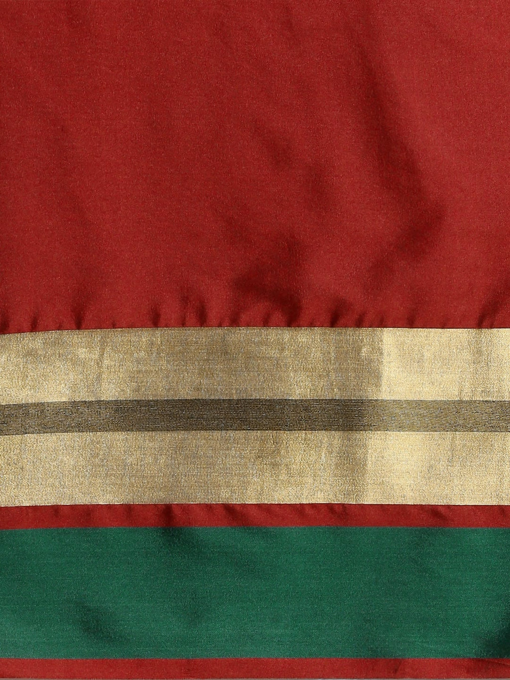 Saree Mall Red & Green Solid Saree | Grocsy