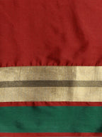 Saree Mall Red & Green Solid Saree | Grocsy