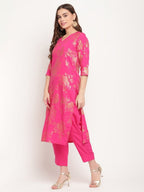 Ahalyaa Dark Pink Crepe Printed Salwar Suit Sets With Dupatta | Grocsy