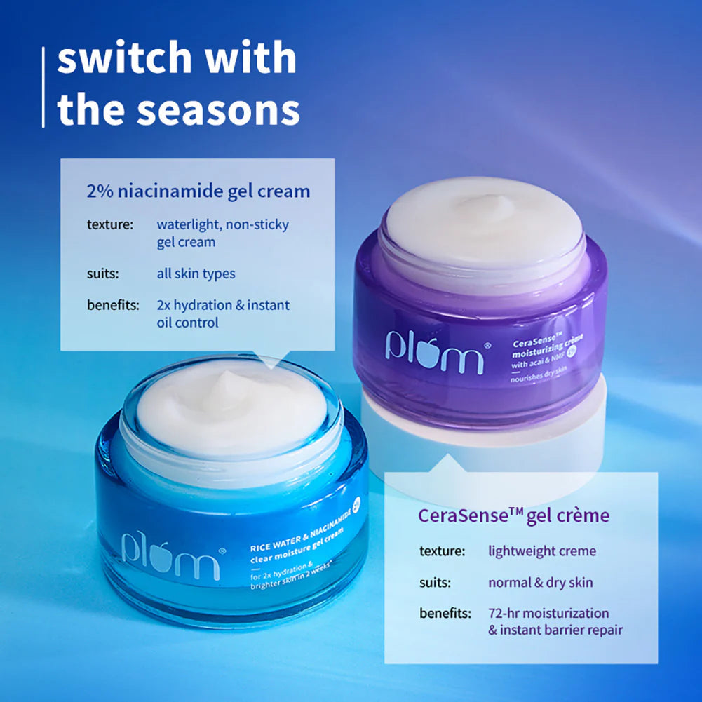 Plum 2% Niacinamide & Rice Water Daily Brightening Gel Cream | Grocsy