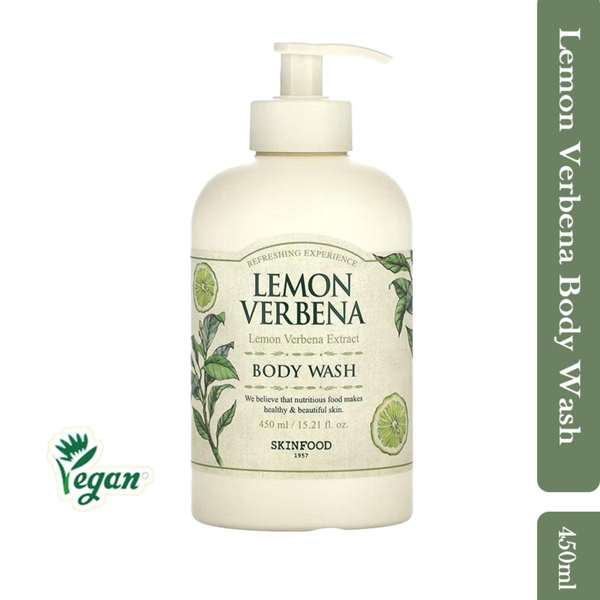 Skinfood Lemon Verbena Body Wash - Energizing, Hydrating, Skin Revitalizing | Grocsy