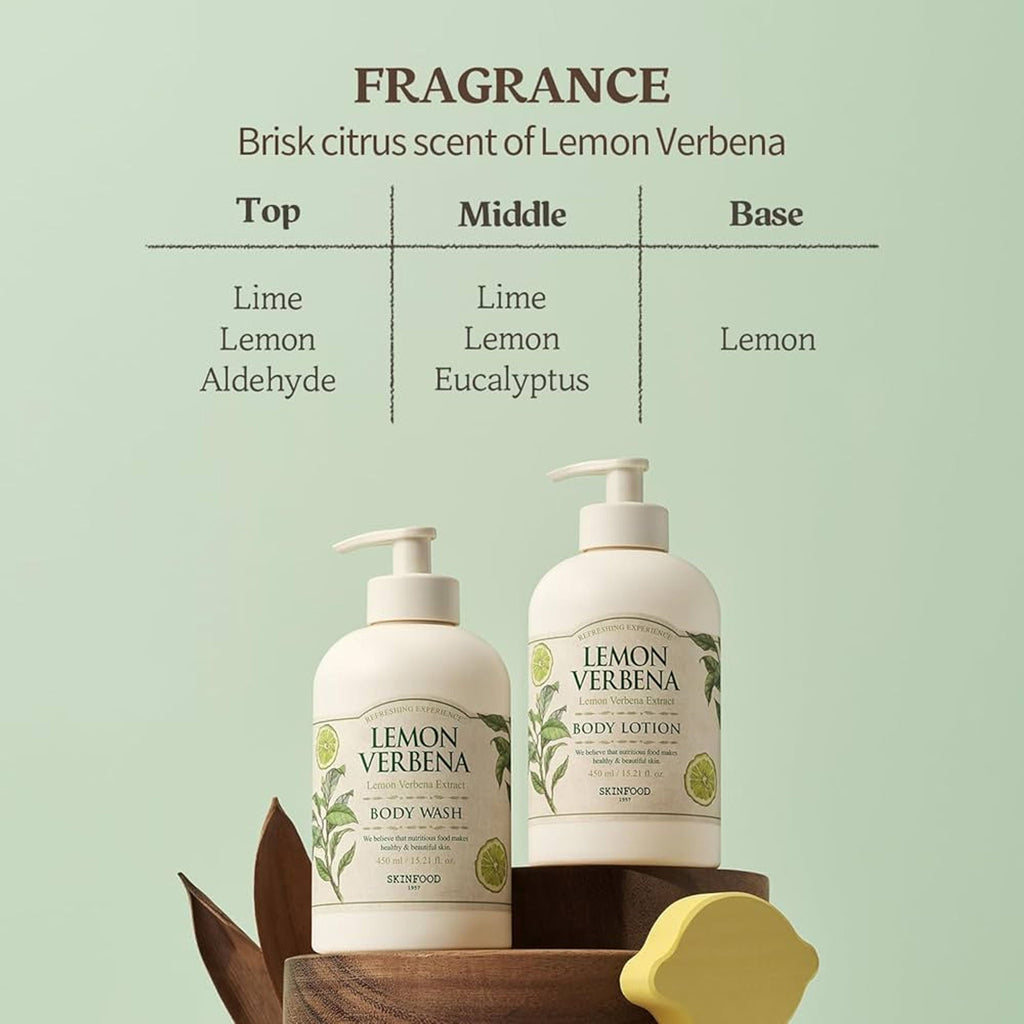 Skinfood Lemon Verbena Body Wash - Energizing, Hydrating, Skin Revitalizing | Grocsy