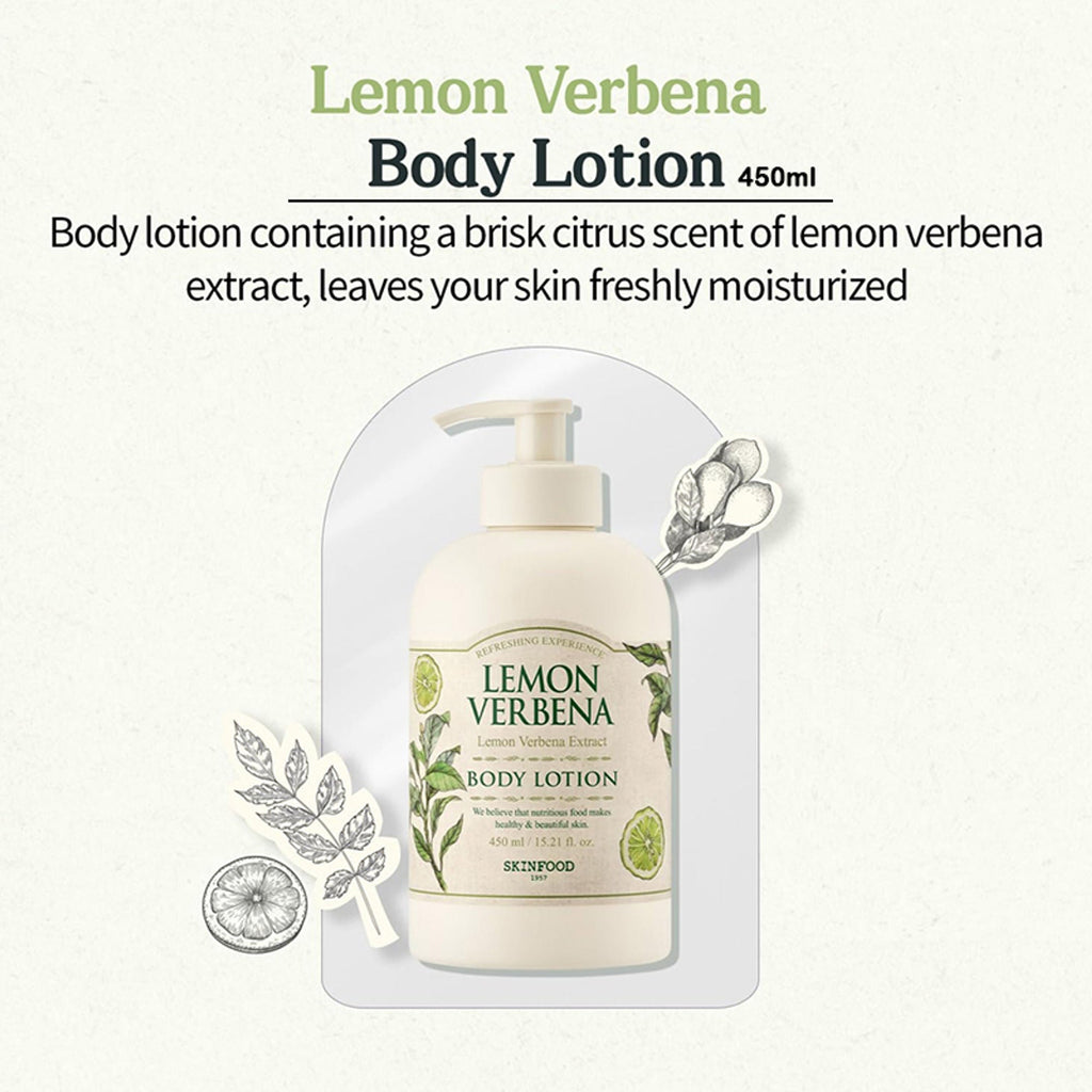 Skinfood Lemon Verbena Body Lotion - Soothing, Refreshing, Skin Softening | Grocsy