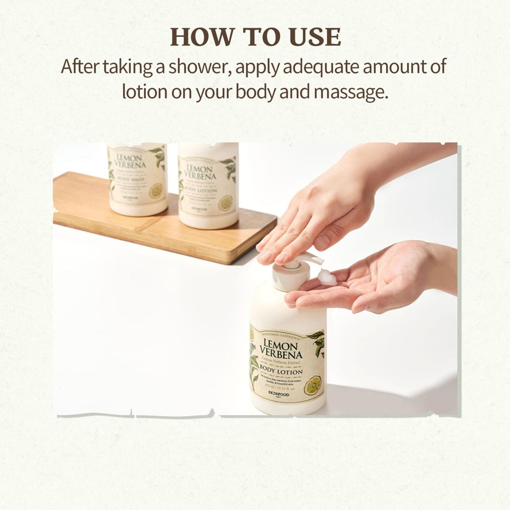 Skinfood Lemon Verbena Body Lotion - Soothing, Refreshing, Skin Softening | Grocsy