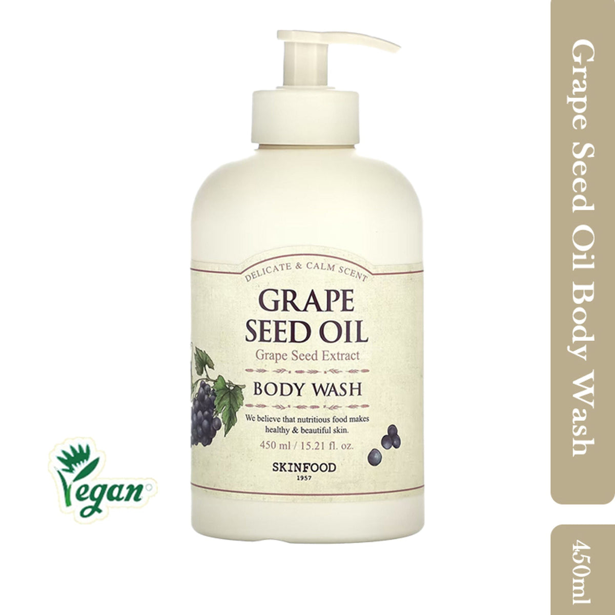 Skinfood Grape Seed Oil Body Wash - Nourishing, Antioxidant-Rich, Revitalizing | Grocsy