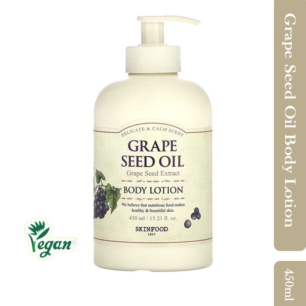 Skinfood Grape Seed Oil Body Lotion - Anti-Aging, Soothing, Skin Repair | Grocsy