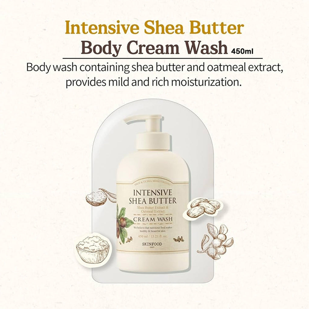 Skinfood Intensive Shea Butter Cream Wash - Nourishing, Moisturizing, Skin Softening | Grocsy