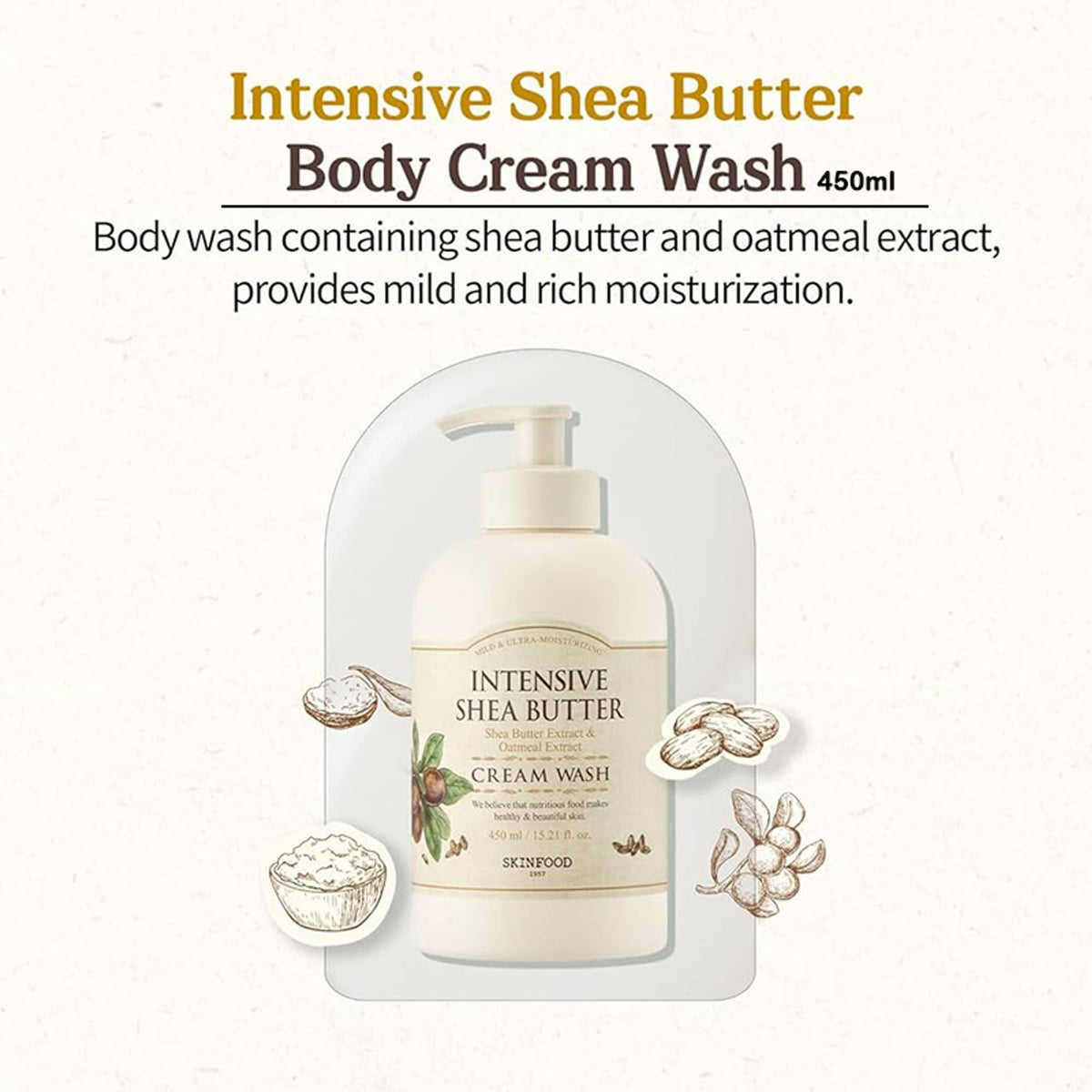 Skinfood Intensive Shea Butter Cream Wash - Nourishing, Moisturizing, Skin Softening | Grocsy