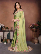 Teeya Creation New Trendy Party Wear Soft Silk Saree-Light_Green | Grocsy