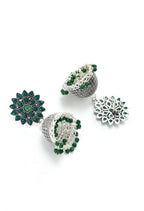 Mominos Fashion Joharkamal Kundan work Jhumka with Green Beads
