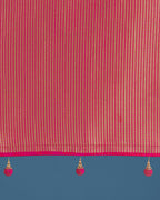 Monjolika Fashion Banarasi Silk Rani Pink Zaal Pattern Traditional Saree | Grocsy