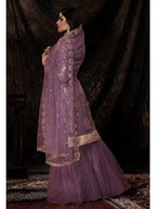 Myra Onion Net Embroidered Sharara Suit | Grocsy