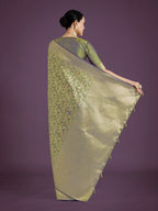 Monjolika Fashion Banarasi Silk Olive Zaal Pattern Traditional Saree | Grocsy