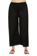 PAVONINE Black Color Half Schiffli Chikankari Cotton Fabric Sharara For Women | Grocsy