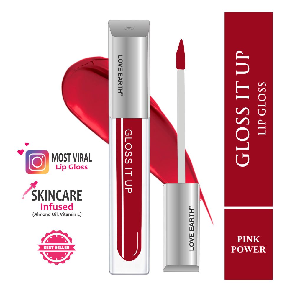 Love Earth Lip Gloss - Pink Power (Deep Pink) | Grocsy