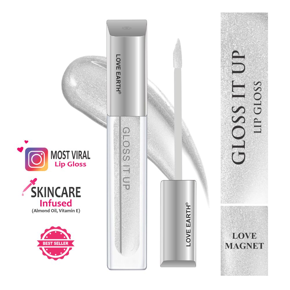 Love Earth Lip Gloss - Love Magnet (Silver Glitter) | Grocsy