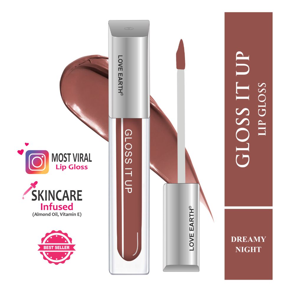 Love Earth Lip Gloss - Dreamy Night (Brown) | Grocsy