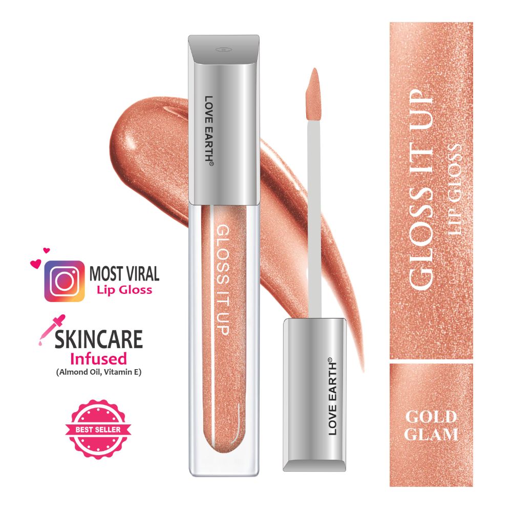 Love Earth Lip Gloss - Gold Glam (Golden) | Grocsy