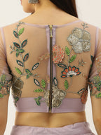 House of Panchhi Lavender - Net Embroidered Sequence Lehenga | Grocsy