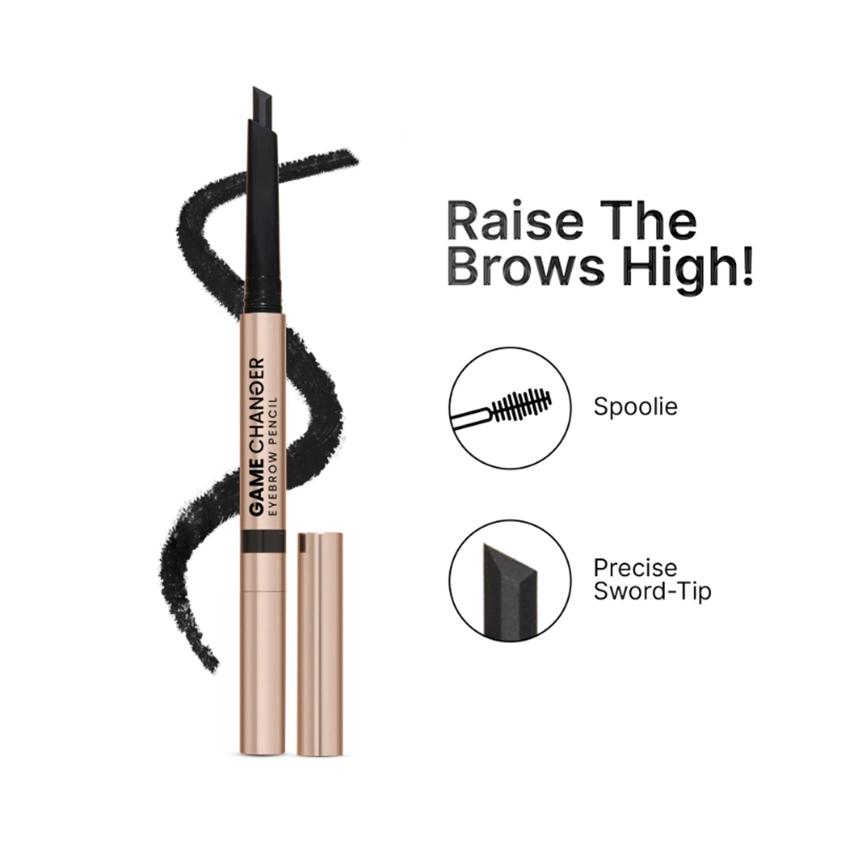 Swiss Beauty Select Game Changer Eyebrow Pencil - 3 Charcoal Black | Grocsy