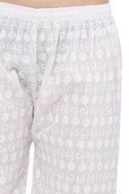 PAVONINE White Color Full Chikankari Cotton Fabric Sharara For Women | Grocsy