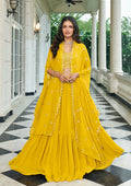 Anaita Yellow Georgette Stitched Lehenga Choli With Sequence & Thread Work | Grocsy