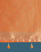 Monjolika Fashion Orange Colour Banarasi Silk Zari Weaving Classic Saree | Grocsy