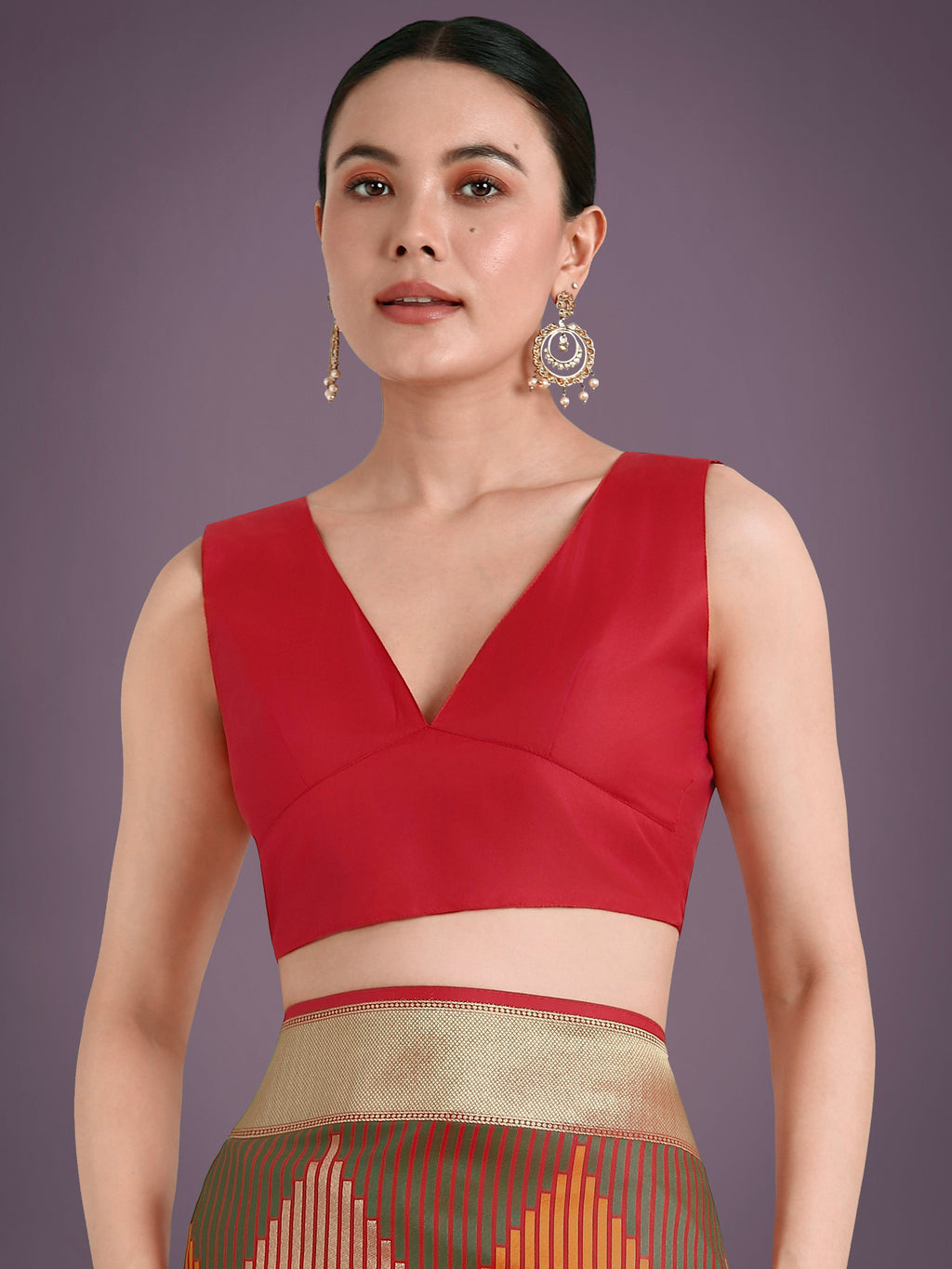 Monjolika Fashion Red Colour Banarasi Silk Zari Weaving Classic Saree | Grocsy