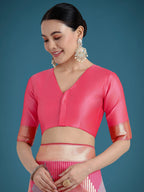 Monjolika Fashion Light Pink Colour Banarasi Silk Zari Weaving Classic Saree | Grocsy