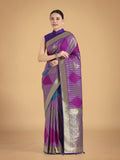 Monjolika Fashion Lavender Colour Banarasi Silk Zari Weaving Classic Saree | Grocsy